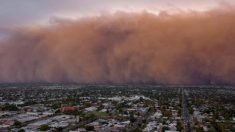 호주 빅토리아주 북서지역 덮친 시속 60km 초거대 먼지 폭풍