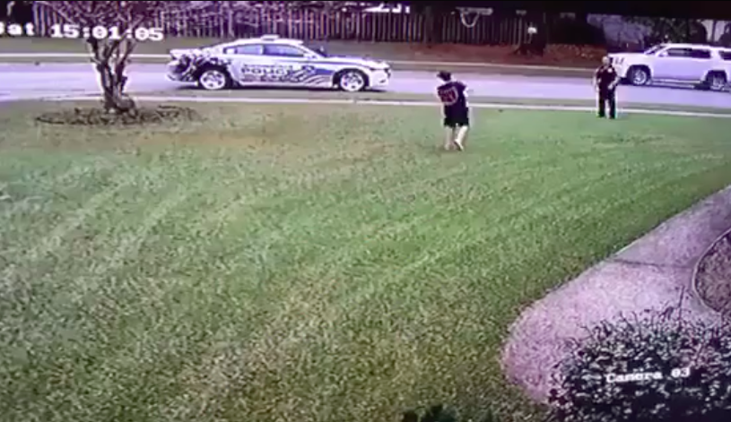 cop playing catch