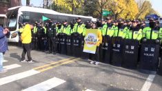 청와대 길목, 시민과 경찰 승강이 진풍경