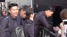 경기장 가는 길 ‘꼬마 팬’ 발견하고 직접 사인해준 손흥민 (영상)
