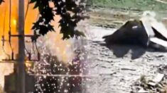 中 ‘자연재해 쓰리 콤보’…변압기 폭발에 도로는 붕괴