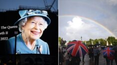 엘리자베스 여왕 떠난 날, 영국 버킹엄 궁전 하늘에 뜬 ‘쌍무지개’
