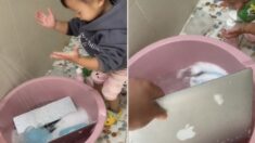 “아빠 노트북 깨끗이 씻어줄게요”… 아빠는 ‘대충격’ 누리꾼들은 미소 짓게 한 영상